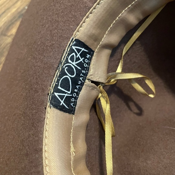 Floppy Sun Hat Summer Spring Brown Floral Wool Elegant One Size Rose - Picture 4 of 7